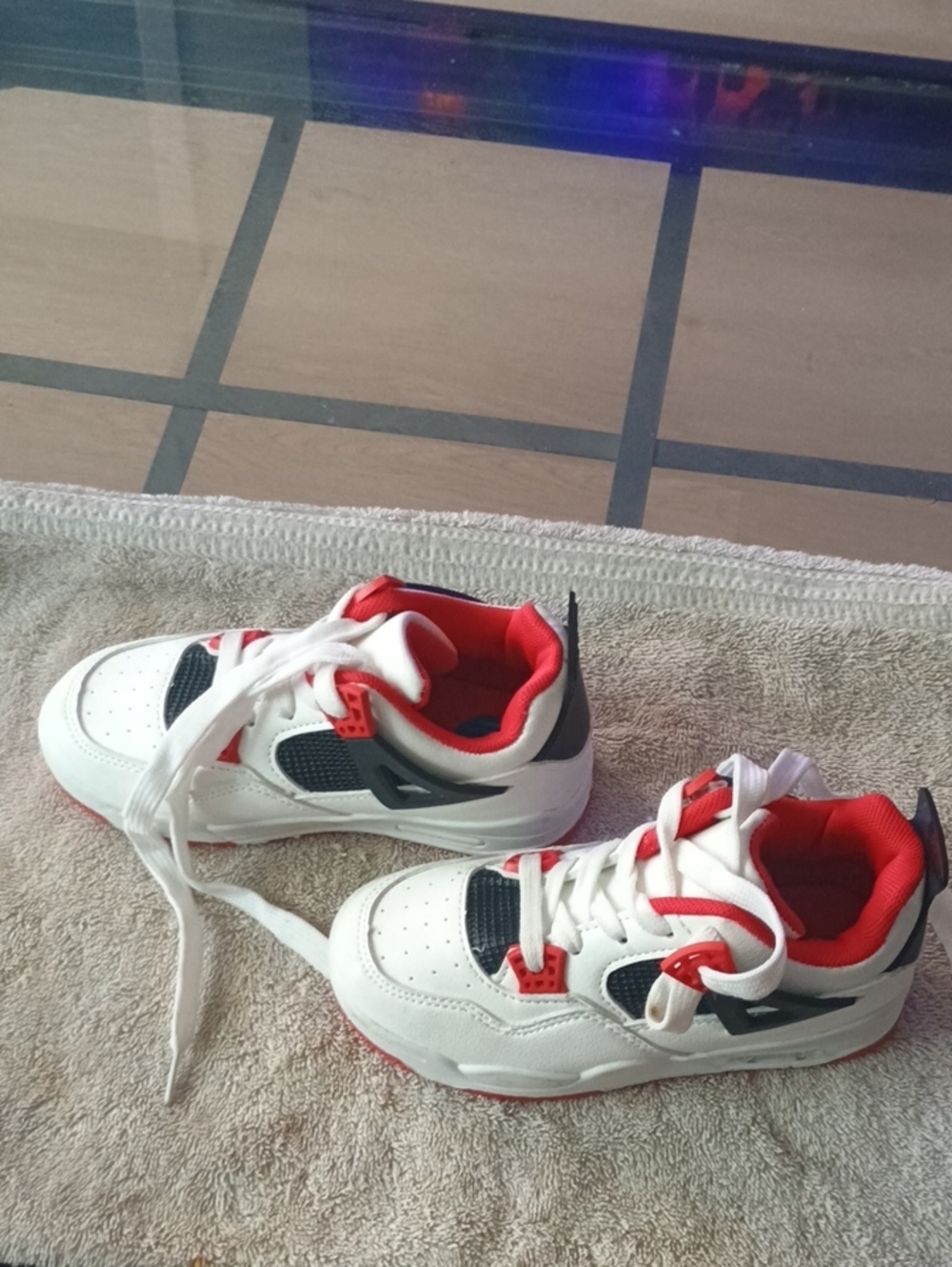 Gear For Sports White and Red Kids Sneakers